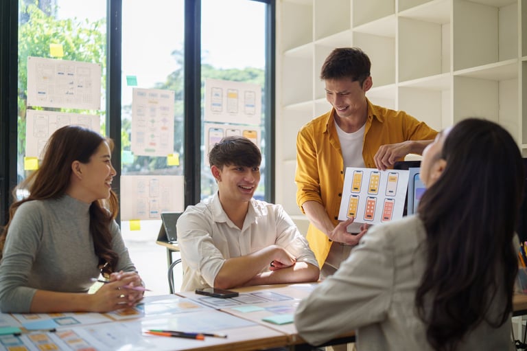 TechFlow Solutions team analyzing website performance and growth metrics